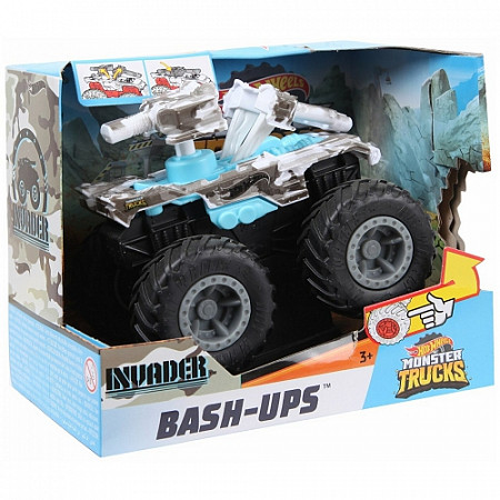 Машинка Hot Wheels Монстр Трак Bash-Ups Invader (GCF94 GDR86)