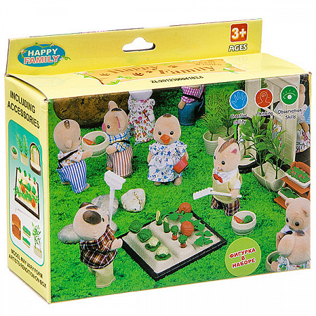 Игровой набор Happy Family 012-06B с фигуркой зверюшки, огород
