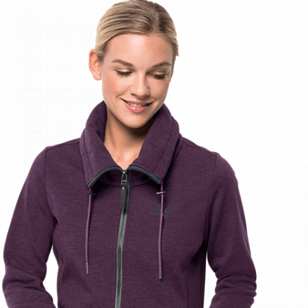 На картинке изображен Джемпер женский Jack Wolfskin Sky Thermic Jacket Women aubergine Джемпер женский Jack Wolfskin Sky Thermic Jacket Women aubergine