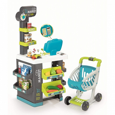 Супермаркет Smoby City Market 350212 grey/yellow