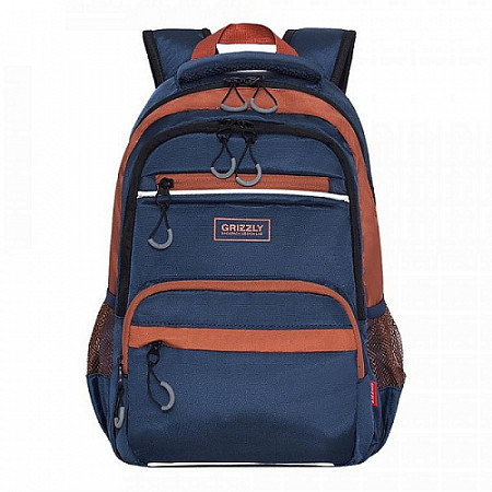 Рюкзак школьный GRIZZLY RB-054-5 /1 blue/terracotta