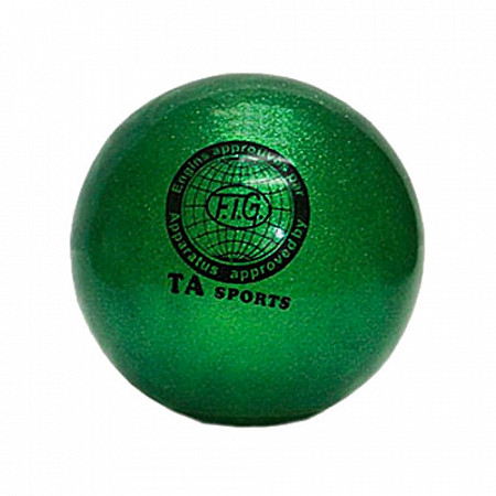 Мяч для художественной гимнастики Indigo d15 300 гр с блестками green