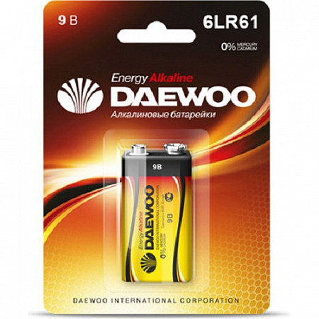 Батарейка 6LR61 9V alkaline BL-1шт Daewoo 4690601030320