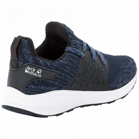 На картинке изображен Полуботинки мужские Jack Wolfskin Coogee Knit Low M dark blue / ocean wave Полуботинки мужские Jack Wolfskin Coogee Knit Low M dark blue / ocean wave