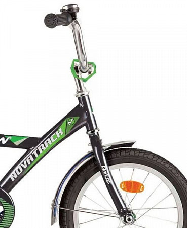 На картинке изображен Велосипед Novatrack Twist 12" (2017) Black/Green 121TWIST.BK7 Велосипед Novatrack Twist 12" (2017) Black/Green 121TWIST.BK7