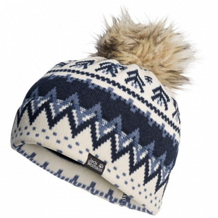 На картинке изображен Шапка женская Jack Wolfskin Scandic Cap Women midnight blue all over Шапка женская Jack Wolfskin Scandic Cap Women midnight blue all over