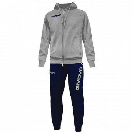 На картинке изображен Спортивный костюм Givova Tuta King LF21 grey/blue Спортивный костюм Givova Tuta King LF21 grey/blue