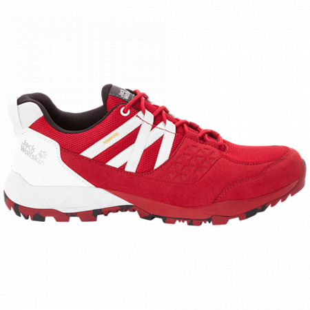 На картинке изображен Полуботинки мужские Jack Wolfskin Cascade Hike Texapore Low M red / white Полуботинки мужские Jack Wolfskin Cascade Hike Texapore Low M red / white