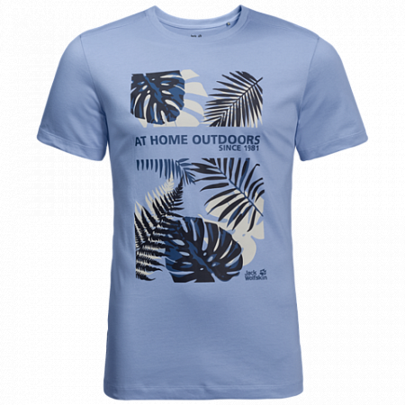 На картинке изображен Футболка мужская Jack Wolfskin Palm Cove T M shirt blue Футболка мужская Jack Wolfskin Palm Cove T M shirt blue