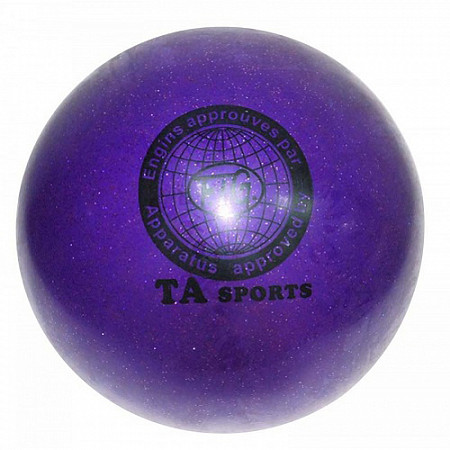 Мяч для художественной гимнастики с глитером 15 см purple