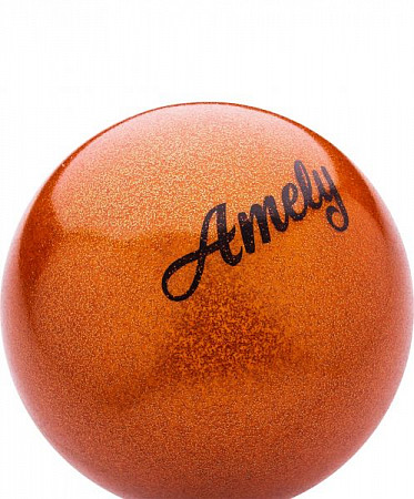 Мяч для художественной гимнастики Amely с блестками AGB-103 19 см orange