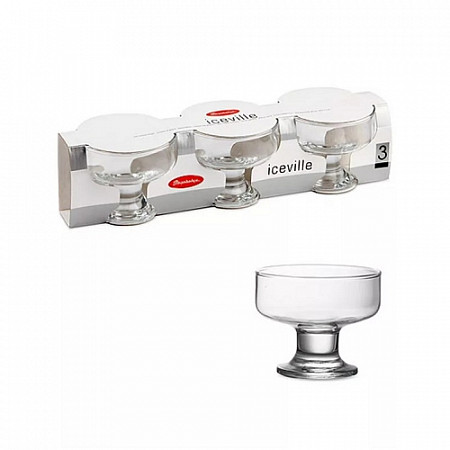 На картинке изображен Ваза для мороженого Pasabahce Айсвиль 81 мл 3 шт 41016 Ваза для мороженого Pasabahce Айсвиль 81 мл 3 шт 41016