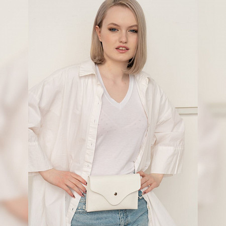 На картинке изображен Поясная сумка женская Ors Oro OMS-0151 white Поясная сумка женская Ors Oro OMS-0151 white