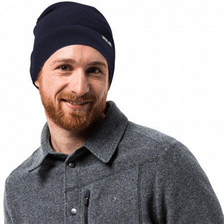 Шапка мужская Jack Wolfskin Rib Hat night blue 1903891-1010559