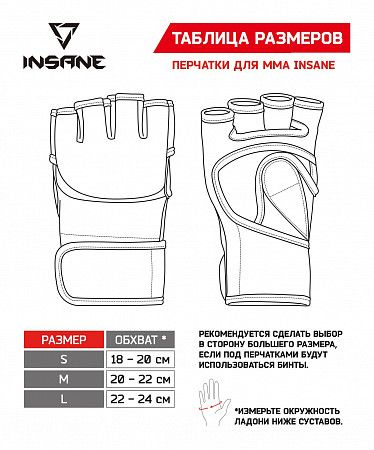 Перчатки для MMA Insane FALCON GEL IN22-MG200 р-р М black