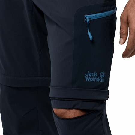 На картинке изображен Брюки с молнией мужские Jack Wolfskin Activate Light Zip Off Men night blue Брюки с молнией мужские Jack Wolfskin Activate Light Zip Off Men night blue