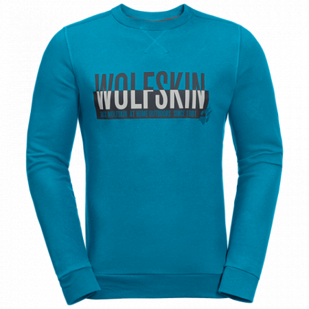 Пуловер мужский Jack Wolfskin Slogan Sweatshirt M blue reef