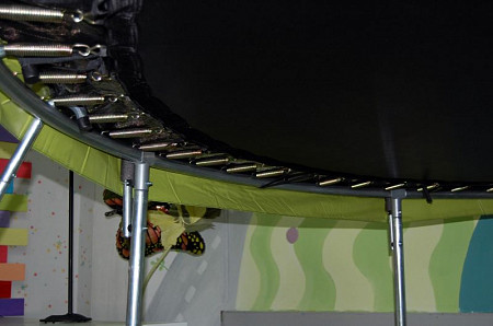 Батут круглый Atlas Sport Мастер с внутренней сеткой и лестницей на 8 стоек