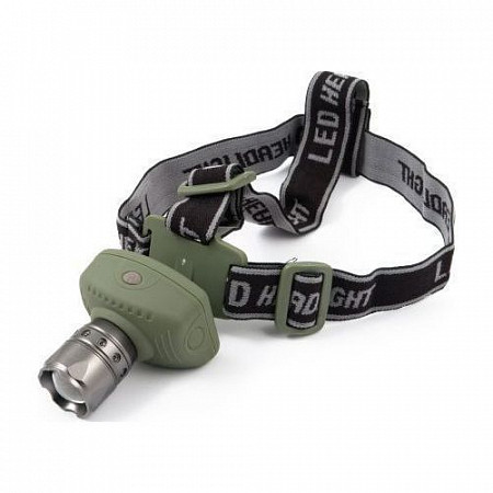 Фонарик налобный 1 светодиод переменный фокус L1-GREEN