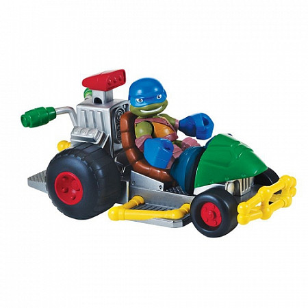 Игрушка Turtles Фигурка Лео 6 см с багги, серия Half Shell Hero 96701