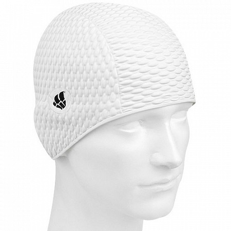 Шапочка для бассейна (плавания) женская Mad Wave Bubble white