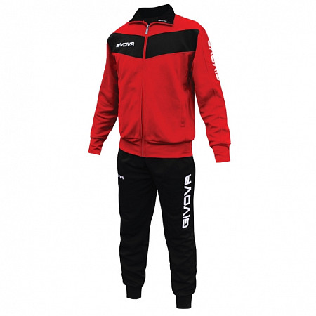 На картинке изображен Спортивный костюм Givova Visa rosso/nero TR018 Спортивный костюм Givova Visa rosso/nero TR018