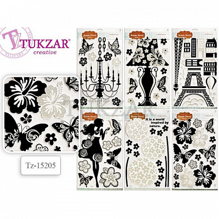 Наклейки интерьерные Tukzar Черно-белые в ассортименте TZ15205