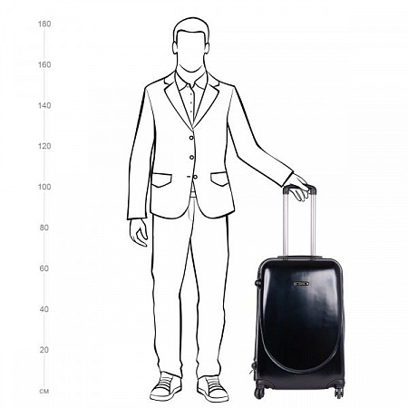 На картинке изображен Чемодан малый Polar Р1053 20" 3-ой black Чемодан малый Polar Р1053 20" 3-ой black