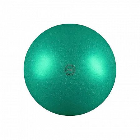 Мяч для художественной гимнастики Нужный спорт FIG металлик с блестками 19 см  AB2801В green 