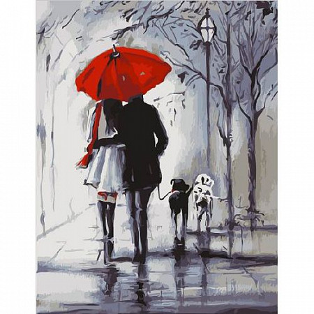 Картина по номерам Picasso Прогулка под красным зонтом PC4050237