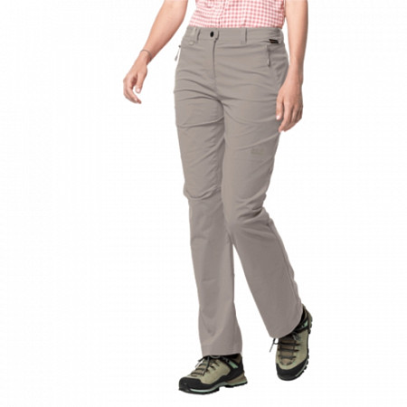 На картинке изображен Брюки женские Jack Wolfskin Activate Light Pants Women moon rock Брюки женские Jack Wolfskin Activate Light Pants Women moon rock