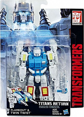 Трансформер Transformers Дженерэйшнс Титаны Дэлюкс Flameout & Twin Twist (B7762)