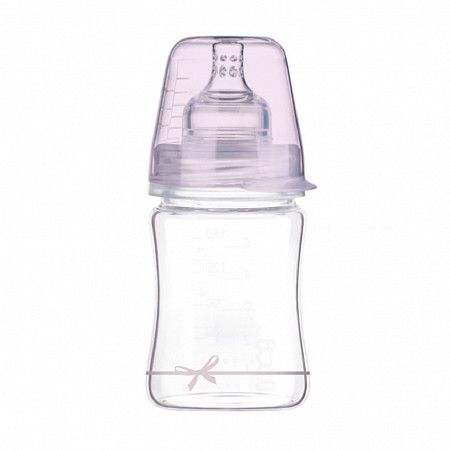 Стеклянная бутылочка для кормления Lovi 150мл, 0м+ 74/104 girl