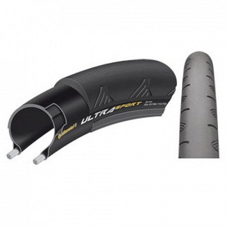 На картинке изображен Велопокрышка Continental Ultra Sport 2 700 x 23C Борт-кевлар Black Велопокрышка Continental Ultra Sport 2 700 x 23C Борт-кевлар Black