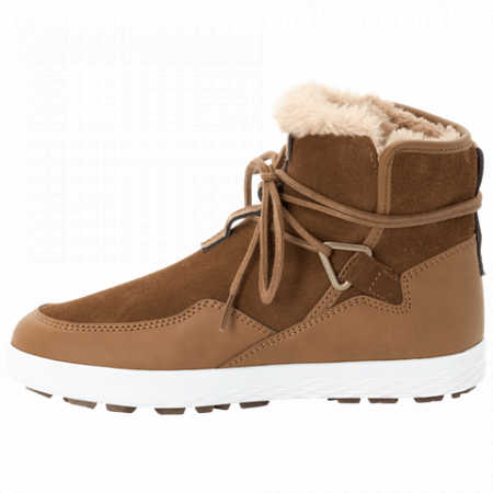 На картинке изображен Полуботинки женские Jack Wolfskin Auckland Wt Texapore Boot W desert brown / white Полуботинки женские Jack Wolfskin Auckland Wt Texapore Boot W desert brown / white