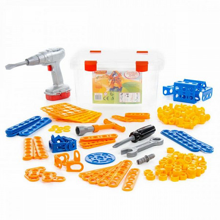 Набор конструктора Полесье Изобретатель Мельница №2 и шуруповёрт 196 шт 58126