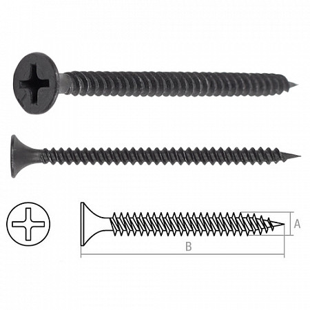 Саморез Starfix 3.5х45 мм для монтажа ГКЛ к металлу, фосфат 50 шт SMZ3-96527-50