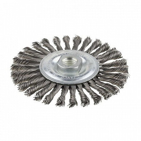 На картинке изображен Щетка дисковая косичка 150мм/М14 Щетка дисковая косичка 150мм/М14