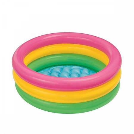 На картинке изображен Бассейн Intex Sunset Glow Baby Three Ring 57402 Бассейн Intex Sunset Glow Baby Three Ring 57402