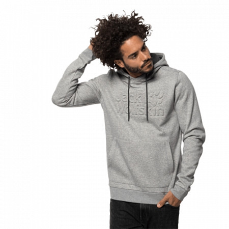Пуловер мужский Jack Wolfskin Winter Logo Hoody M grey heather