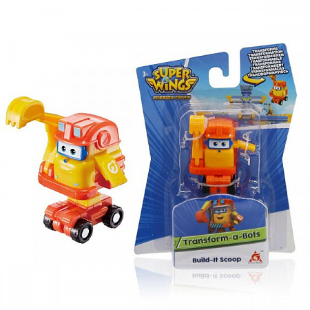 На картинке изображен Мини-трансформер Super Wings Команда Строителей Скуп EU730013 Мини-трансформер Super Wings Команда Строителей Скуп EU730013