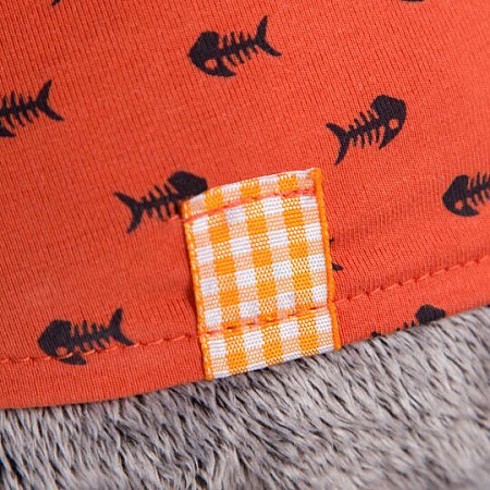 Мягкая игрушка Budibasa Басик в оранжевой футболке в рыбки с львенком Ks22-083