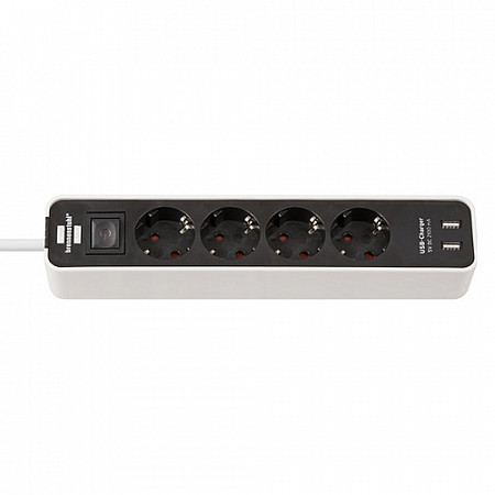 Удлинитель Brennenstuhl Eco-Line 1.5м 4 розетки 2 USB black/white 1153240026