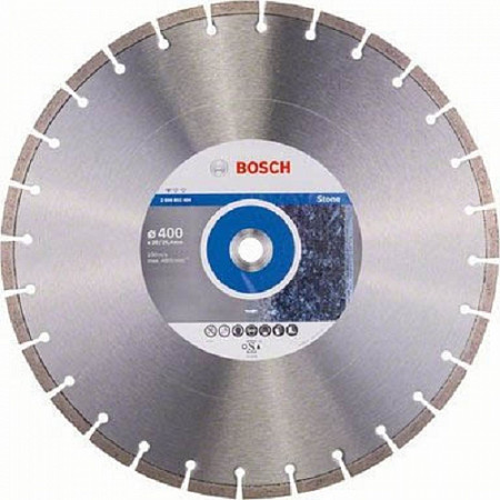 Алмазный круг Bosch 400х20/25,4 см по камню сегментный 2608602604