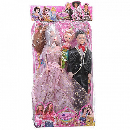 На картинке изображен Куклы Shenzhen Toys Счастливая семья (Кукла, Кен, пупс) 83010 Куклы Shenzhen Toys Счастливая семья (Кукла, Кен, пупс) 83010