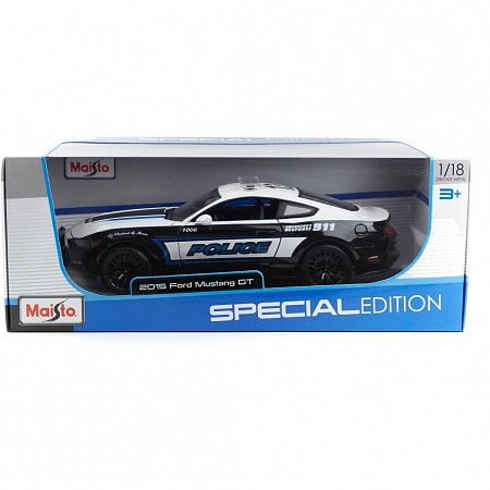 Машинка Maisto 1:18 2015 Ford Mustang GT (31397) black/white