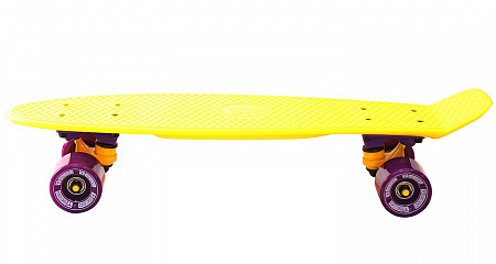 Penny board (пенни борд) Y-Scoo Fishskateboard 22 401-Y Yellow-Dark Purple