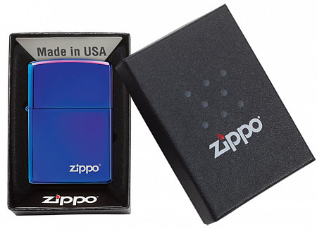 Зажигалка Zippo High Polish Indigo Logo 29899ZL