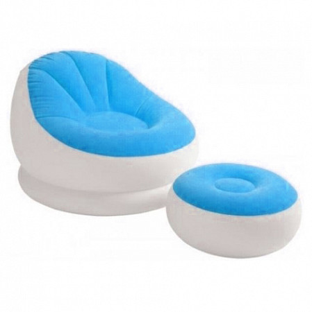 Надувное кресло с пуфиком Intex 68572NP blue
