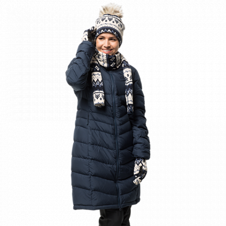 На картинке изображен Шапка женская Jack Wolfskin Scandic Cap Women midnight blue all over Шапка женская Jack Wolfskin Scandic Cap Women midnight blue all over